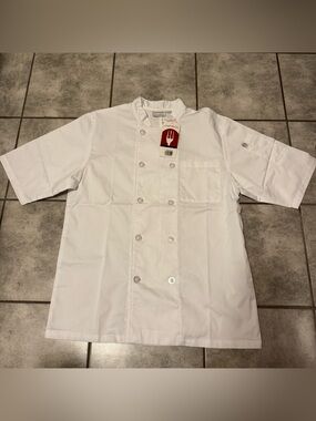 Chef Works Pcss-WHT-M White Size Medium Chef Shirt NWT